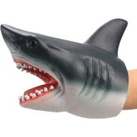 Marioneta de mano de tiburón para niños, juguetes de baño de goma suave, realista, gran tiburón blanco, juego de rol - details 0
