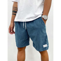 Shorts De Lino Para Hombre Verano Casual Playa Baloncesto Pantalones Cortos De Color Sólido Etiqueta Deportiva Talla Media - details 3