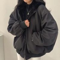 Chaqueta Abrigo de Moda Coreana para Mujer Gruesa, Cálida, Abajo, Estilo Casual, Manga de Cremallera - details 4