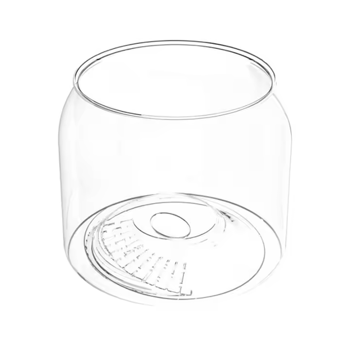 Pecera redonda transparente, pecera de plástico antirotura, decorativa, resistente a caídas, escritorio, acuario pequeño, oficina - 1