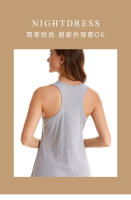 Nuevo estilo de camisón europeo y americano para comercio exterior transfronterizo, camisón de algodón con tirantes elásticos de talla grande, vestido sin mangas para mujer, se puede usar como ropa de casa - details 2