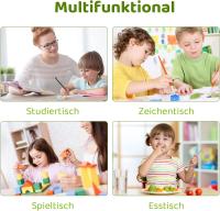AuAg Juego de mesa multiactividad para niños de 5 piezas, escritorio de estudio para niños, juego de sillas de escritorio para niños, juego de mesa y 4 sillas para niños, altura ajustable - details 37