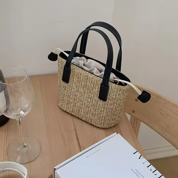Diseño de bolso bolso de mujer bolso de paja nuevo bolso de playa de verano bolso tejido de moda bolso de mensajero - 1