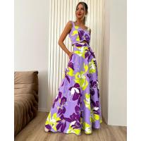 Estiloso Traje de Falda con Camisola Impresa y Dobladillo Grande, Traje de Mujer Primavera Verano 2024 - details 7