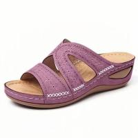 Zapatillas de tacón de cuña para mujer, zapatos informales de verano - details 2
