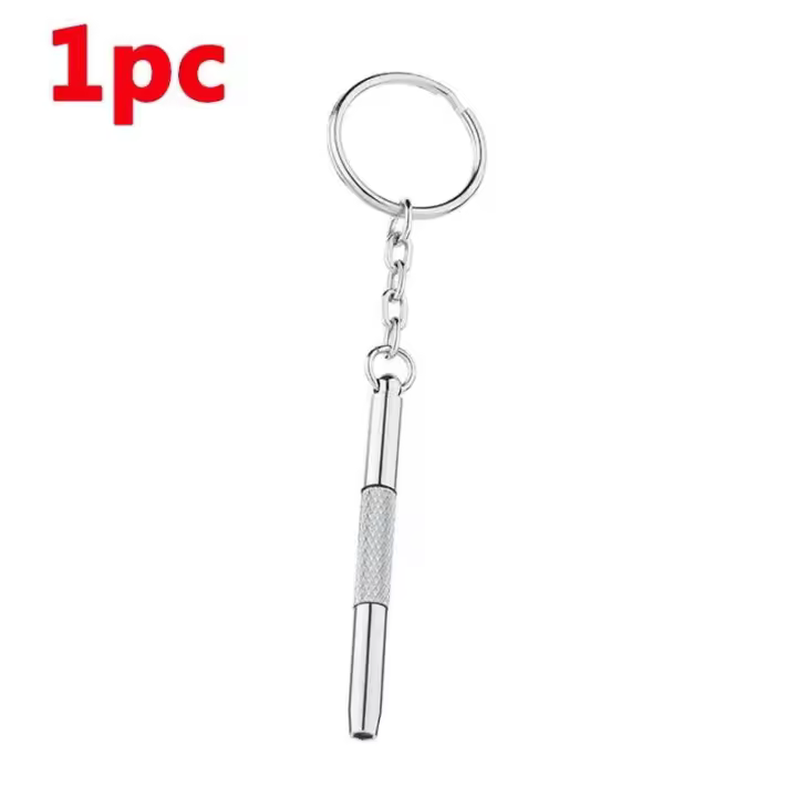 Kit de reparación de relojes de gafas de acero con llavero, herramientas de destornillador de precisión de mano portátiles - 1