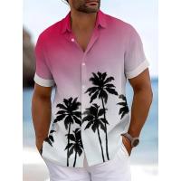 Camisas informales de moda para uso diario de verano, camisas hawaianas para vacaciones en la playa para hombre, camisas de manga corta con estampado de palmera en 3D - details 1