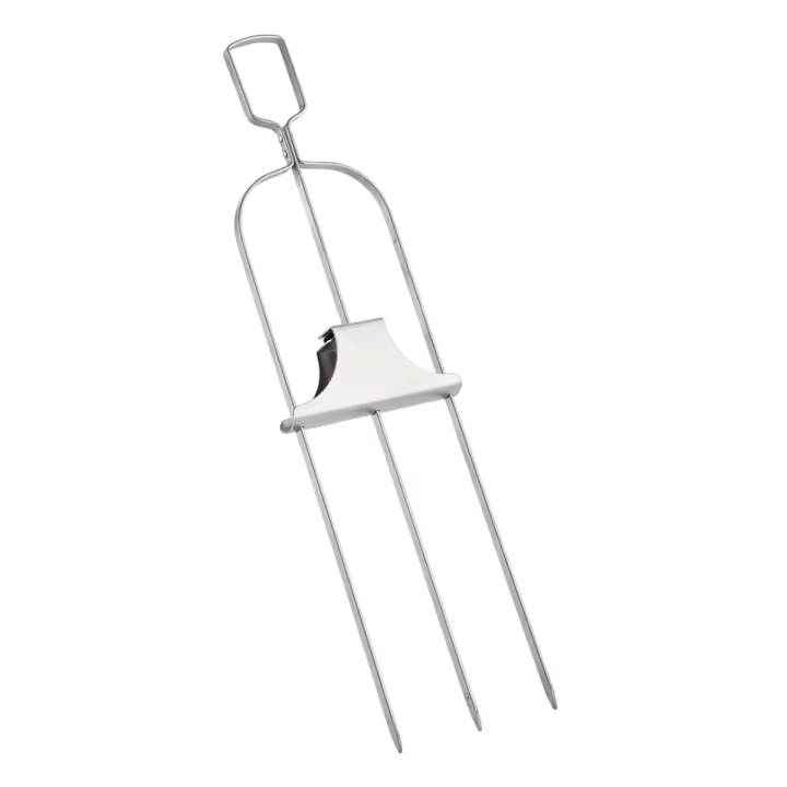 Brochetas de Metal de 3 vías para asar a la parrilla, brocheta de barbacoa de 3 puntas, brocheta de parrilla de Metal con deslizador de barra de empuje - 1