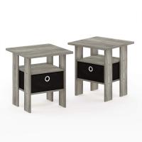 Mesa de Noche Furinno Diseño Francés de Robalo Gris Muebles y Organización - details 0