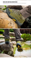 Botas de senderismo de alta calidad para hombre, zapatos de escalada cómodos para exteriores, botas de Trekking casuales deportivas antideslizantes, impermeables de gamuza - details 10