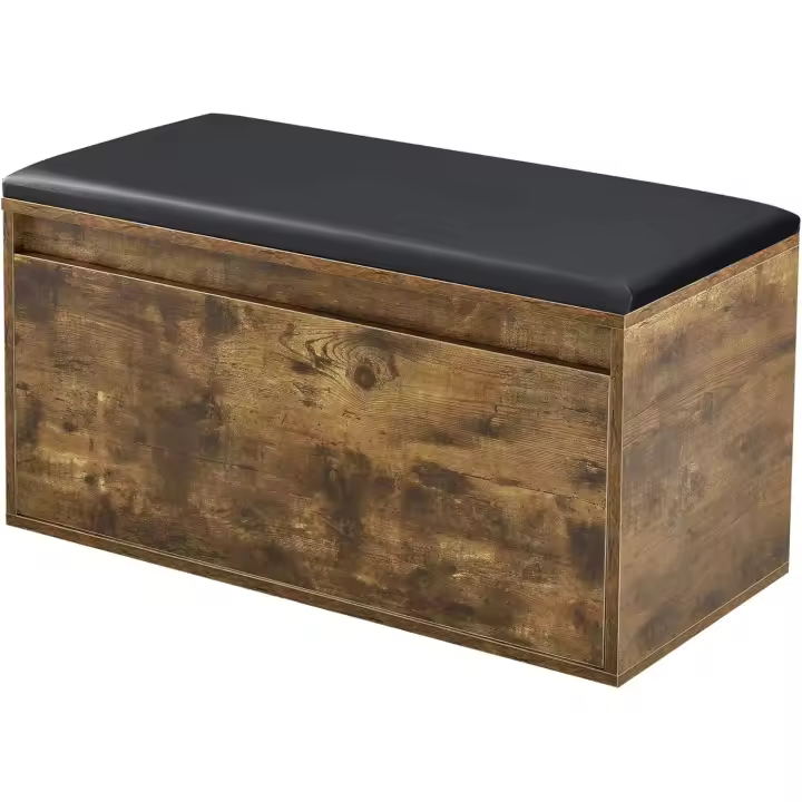 Banco Zapatero con Cajón Mueble Zapatero para 3 Pares de Calzado con Asiento Tapizado para Entrada Vestíbulo Dormitorio Aglomerado Polipiel 80 x 39 x 45 cm - 1