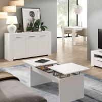 Taburete Moderno de Blanco Armario Auxiliar de Comedor Medidas 144cm x 42cm x 80cm - details 6
