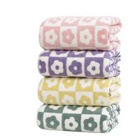 Toallas de lana de Coral de secado rápido, juego de regalo de baño con estampado de flores bordadas, engrosamiento de baño de playa alargado - details 1