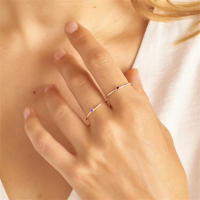 EManco-Anillo de piedra natal de acero inoxidable 316 Color dorado estilo Simple de moda para mujer regalo de fiesta y Festival - details 5