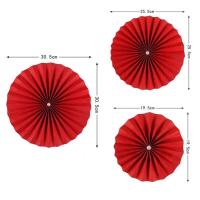 Artesanías de Papel Colgante de Boda Roja Estilo Chino 6Pcs Decoración de Pared para Dormitorio Sala de Estar Abanico de Origami DIY Party Supplies - details 14