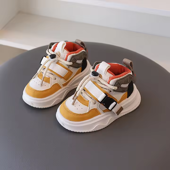 Zapatillas deportivas para niños, zapatos de bebé para niñas, zapatos informales de tabla, zapatos de baloncesto de caña alta para niños - 1