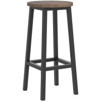 Juego de Sillas de Barra de Metal Fácil de Montar Estilo Rústico Marrón para Cocina Sala de Estar Comedor - details 1