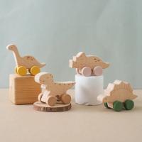 Juguete educativo Montessori para bebé, juguete de madera de haya, bloque de dinosaurio de dibujos animados, coche, juego de - details 10