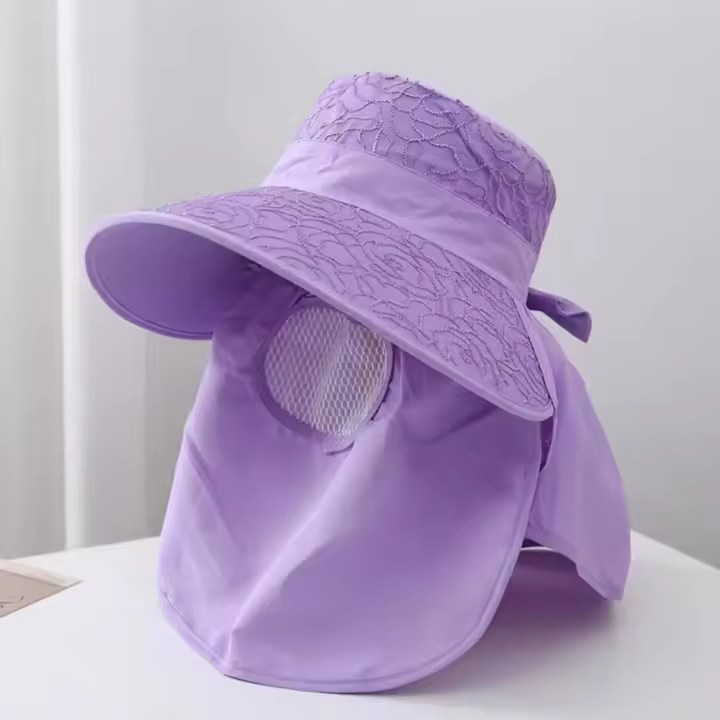 Verano al aire libre pesca caza senderismo sombrero cara y cuello protección UV cubierta protectora oreja solapa mujeres sombrero - 1