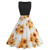 2025 Primavera/Verano nuevo vestido sin mangas de punto empalmado con estampado de flores rosas ropa de mujer - details 7