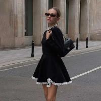 Tossy-minivestido de encaje negro para mujer, vestido de fiesta Vintage elegante de cintura alta a la moda, retales de verano 2024 - details 5