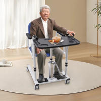 Elevador hidráulico de pacientes para el hogar, silla de ruedas portátil de transporte, ayuda de transferencia para ancianos Acero sin costuras, esponja, PU, madera - details 1