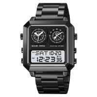 Reloj de Moda Luminoso Digital para Hombres Correa de Acero Inoxidable Resistente al Agua - details 5