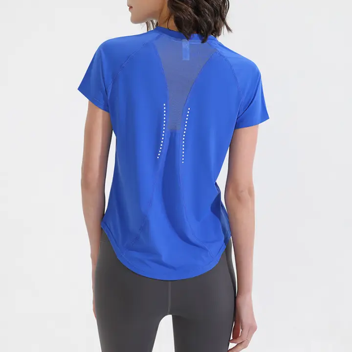 Camiseta Deportiva de Malla Camiseta de Correr para Mujeres Ropa de Yoga de Fitness - 1