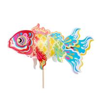 Divertida lámpara de linterna de pez dorado hecha a mano, luz LED, linterna de carpa Koi de mediados de otoño, papel luminoso, materiales de linterna DIY, regalo para niños - details 11
