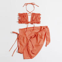Bikini plisado Bandeau para mujer, bañador Sexy, conjunto de Bikini con Tanga, ropa de playa para nadar, traje de baño 2023 - details 7
