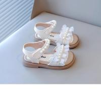 Sandalias de verano para niñas, zapatos de playa para niños con perlas y diseño de princesa, puntera abierta, suaves, antideslizantes, 2025 - details 6