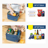Bolsa De Almuerzo Portátil Caja Térmica Impermeable Con Correa Para Oficina Estuche Aislado Para Comida Unisex - details 4