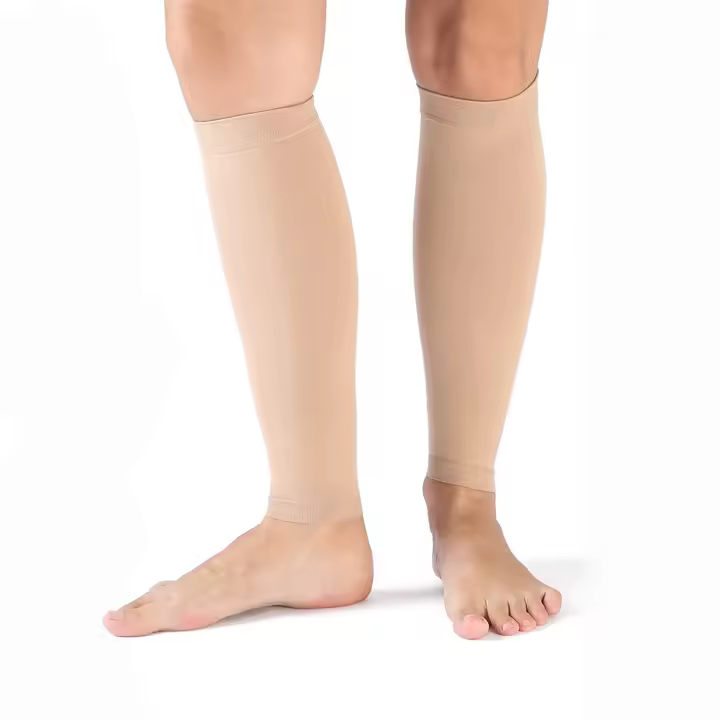 Calcetines de compresión sin pies para férula, Venas varicosas, lymphedema, Correr, cycling, Mangas de soporte de pantorrilla, 1 Par - 1