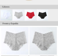 Bragas Sexys de Encaje para Mujer, Ropa Interior Cómoda, Lencería Sólida Calada, Interior de Cintura Media, Color Sólido, XXXL - details 3