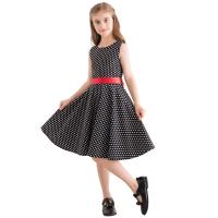 Vestido retro para niña, vestido vintage de princesa de verano sin mangas con lunares de algodón ligero y romántico floral de los años 50 para fiesta y boda Daliy - details 14
