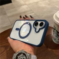 Funda transparente Magsafe de lujo para iPhone 11, 12, 13, 14, 15 16 Pro Max Mini Plus, funda de parachoques con carga inalámbrica magnética - details 1