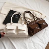 Bolso de mano de moda informal de cuero de PU vintage con diseño de doble bolsillo para mujer - details 2