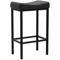 Silla Alta Cuadrada con Superficie Curva Cuero PU Espesor de 4cm Marco de Metal Altura de 63cm - details 3
