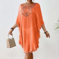 Top de playa para mujer Sarong con traje de baño y bikini con borlas de retales de ganchillo, ropa de abrigo transparente para mujer - details 3