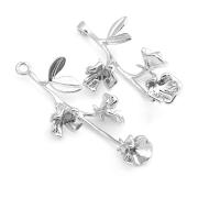 4 Uds. Colgantes de flores de latón de Color platino, suministros para hacer joyas de alta calidad, collar, pendientes, accesorios para mujer - details 18