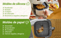 Accesorios de Silicona para Freidora de Aire y Microondas Utensilios de Cestas Cuadradas Reutilizables para Cocina y Comedor - details 1