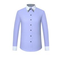 Camisa de Hombre con Cuello doble a Cuadros Manga Francesa Camisas de Vestir para Hombres - details 14