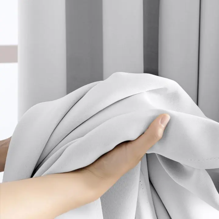 Cortinas Modernas Opaquas Diseño de Cinta Enganchada 140x260 CM Aislante de Calor Termínico - 1