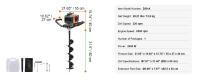 SucceBuy Excavadora de agujeros para postes de gas con brocas de 8" y 1 varilla de extensión, naranja+negro - details 5