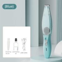 Con aspiradora, cortapelos para mascotas, 2 modos, afeitadora eléctrica impermeable para cortar el pelo de gatos con cepillo limpio, contenedor transparente - details 11