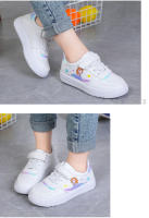 Zapatillas de deporte de cuero para niñas, zapatos de princesa para correr, zapatos deportivos casuales, zapatos de Velcro para niños - details 3