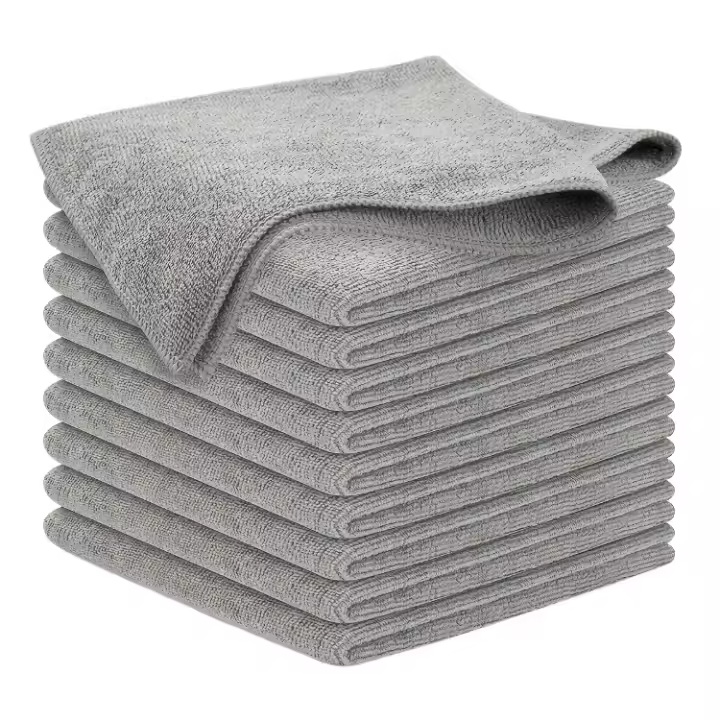 Juego de Toallas de Cocina Ultrafines Fibra Ligera Gris Absorbente Suave Removedor de Manchas - 1