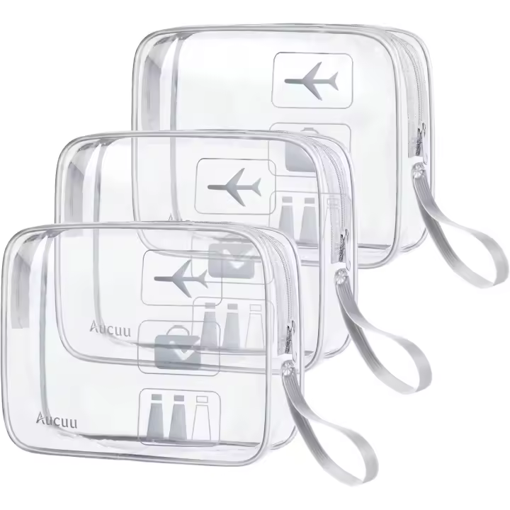 Neceser de Maquillaje de PVC Transparente 3 PCS Bolsas para Viajes Organizador de Cosméticos Impermeable para Mujeres - 1