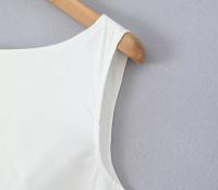 Vestido Midi largo sin mangas para mujer, traje elegante con espalda descubierta, cuello redondo, cintura baja, corte en A, ideal para fiesta y vacaciones de verano - details 7