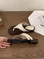 Chanclas de pinza francesas, ropa exterior de mujer 2025, nueva moda versátil estilo de hadas con falda, zapatillas de playa - details 11
